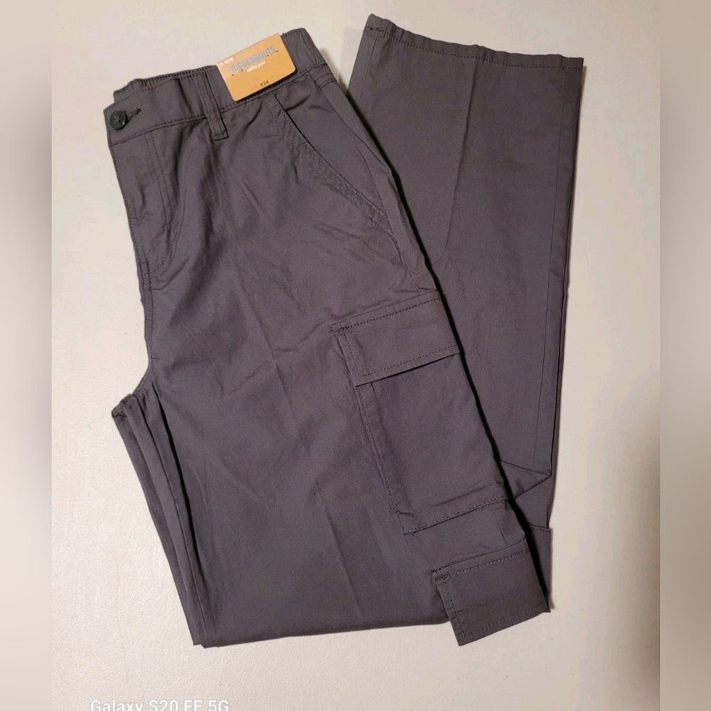 Thereabouts Boys Gray Cargo Pants NWT Button Front Size XL 18-20 Back To School